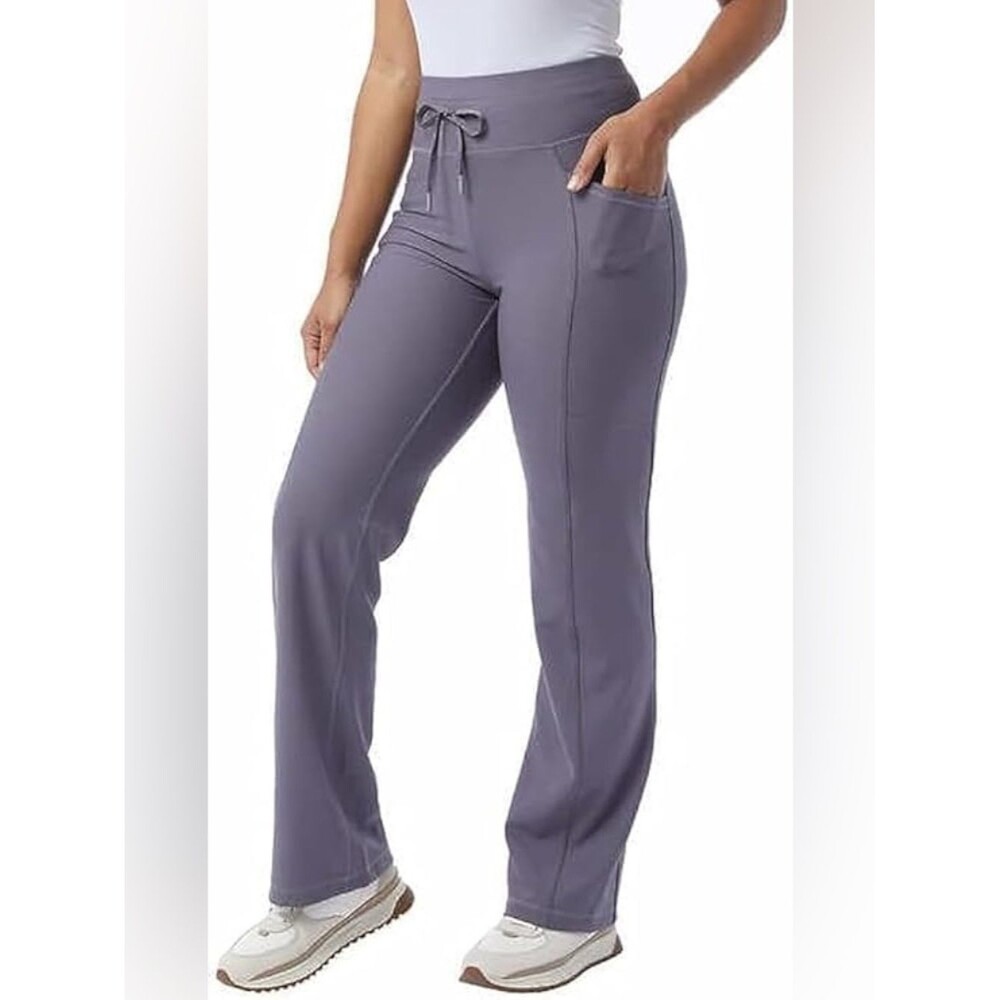 32 Degrees - Drawstring Straight-Leg Track Pants in Dusty Lavender - size S